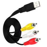 USB (Type A Male) to RCA Male Plug cable / USB 2.0 A Male to 3 RCA Male Audio Video AV Composite Adapter USB (Type A Male) to RCA Male Plug cable / USB 2.0 A Male to 3 RCA Male Audio Video AV Composite Adapter