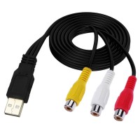 USB (Type A Male) to RCA Female Jack cord / USB 2.0 A Male to 3 RCA Female Audio Video AV Composite Adapter USB (Type A Male) to RCA Female Jack cord / USB 2.0 A Male to 3 RCA Female Audio Video AV Composite Adapter