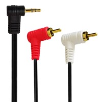 Right Angle 3.5mm to 2-Male Right Anlge RCA Adapter Audio Stereo Cable for Home Theater, HDTV, Amplifiers, Hi-Fi Systems Right Angle 3.5mm to 2-Male Right Anlge RCA Adapter Audio Stereo Cable for Home Theater, HDTV, Amplifiers, Hi-Fi Systems