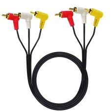 Dual 90 degree Angle 3 RCA Composite Video male to male Extender Cable for Home Theater, HDTV, Amplifiers, Hi-Fi Systems Dual 90 degree Angle 3 RCA Composite Video male to male Extender Cable for Home Theater, HDTV, Amplifiers, Hi-Fi Systems
