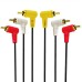 Dual 90 degree Angle 3 RCA Composite Video male to male Extender Cable for Home Theater, HDTV, Amplifiers, Hi-Fi Systems Dual 90 degree Angle 3 RCA Composite Video male to male Extender Cable for Home Theater, HDTV, Amplifiers, Hi-Fi Systems