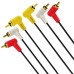 Dual 90 degree Angle 3 RCA Composite Video male to male Extender Cable for Home Theater, HDTV, Amplifiers, Hi-Fi Systems Dual 90 degree Angle 3 RCA Composite Video male to male Extender Cable for Home Theater, HDTV, Amplifiers, Hi-Fi Systems