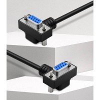 90 / 270 Degree Straight Through D-Sub 9 Pin DB9 RS232 Serial Extension Cable - Female to Female Cable 90 / 270 Degree Straight Through D-Sub 9 Pin DB9 RS232 Serial Extension Cable - Female to Female Cable
