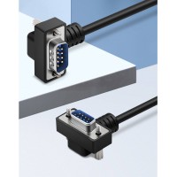 90 / 270 Degree Straight Through D-Sub 9 Pin DB9 RS232 Serial Extension Cable - Male to Male Cable 90 / 270 Degree Straight Through D-Sub 9 Pin DB9 RS232 Serial Extension Cable - Male to Male Cable