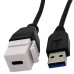 USB Keystone Jack Cable, Type-A Male to Type-C Female Panel Mount Insert Adapter USB Keystone Jack Cable, Type-A Male to Type-C Female Panel Mount Insert Adapter