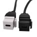 USB Keystone Jack Cable, Type-A Male to Type-C Female Panel Mount Insert Adapter USB Keystone Jack Cable, Type-A Male to Type-C Female Panel Mount Insert Adapter