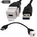 USB Keystone Jack Cable, Type-A Male to Type-C Female Panel Mount Insert Adapter USB Keystone Jack Cable, Type-A Male to Type-C Female Panel Mount Insert Adapter