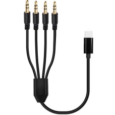 USB Type-C to 4-Port 3.5mm Male Audio Male Splitter Cable (1-in-4-out) USB Type-C to 4-Port 3.5mm Male Audio Male Splitter Cable (1-in-4-out)