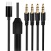 USB Type-C to 4-Port 3.5mm Male Audio Male Splitter Cable (1-in-4-out) USB Type-C to 4-Port 3.5mm Male Audio Male Splitter Cable (1-in-4-out)