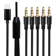 USB Type-C to 5-Port 3.5mm Male Audio Splitter Cable (1-in-5-out) USB Type-C to 5-Port 3.5mm Male Audio Splitter Cable (1-in-5-out)