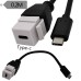 USB Keystone Jack Cable, Type-C Male to Type-C Female Panel Mount Insert Adapter USB Keystone Jack Cable, Type-C Male to Type-C Female Panel Mount Insert Adapter