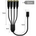 USB Type-C to 4-Port 3.5mm Female Audio Splitter Cable (1-in-4-out) USB Type-C to 4-Port 3.5mm Female Audio Splitter Cable (1-in-4-out)