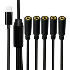 USB Type-C to 5-Port 3.5mm Female Audio Splitter Cable (1-in-5-out) USB Type-C to 5-Port 3.5mm Female Audio Splitter Cable (1-in-5-out)