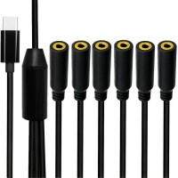 USB Type-C to 6-Port 3.5mm Female Audio Splitter Cable (1-in-6-out) USB Type-C to 6-Port 3.5mm Female Audio Splitter Cable (1-in-6-out)