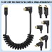 Coiled Stretchable Straight USB‑C to Right-Angle USB‑C USB4 Cable Coiled Stretchable Straight USB‑C to Right-Angle USB‑C USB4 Cable