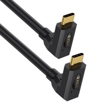 Coiled Stretchable Up Right-Anlge USB‑C to Up Right-Angle USB‑C USB4 Cable Coiled Stretchable Up Right-Anlge USB‑C to Up Right-Angle USB‑C USB4 Cable
