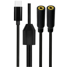 USB Type-C to Dual 3.5mm Female Audio Splitter Cable (1-in-2-out) USB Type-C to Dual 3.5mm Female Audio Splitter Cable (1-in-2-out)