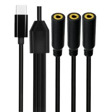 USB Type-C to Triple 3.5mm Female Audio Splitter Cable (1-in-3-out) USB Type-C to Triple 3.5mm Female Audio Splitter Cable (1-in-3-out)