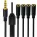 1/8 inch 4-Pole/3-Ring TRRS 1 Male to 4 Female Stereo Audio Extension Cable / Splitter 1/8 inch 4-Pole/3-Ring TRRS 1 Male to 4 Female Stereo Audio Extension Cable / Splitter