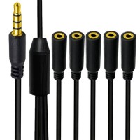 1/8 inch 4-Pole/3-Ring TRRS 1 Male to 5 Female Stereo Audio Extension Cable / Splitter 1/8 inch 4-Pole/3-Ring TRRS 1 Male to 5 Female Stereo Audio Extension Cable / Splitter