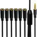 1/8 inch 4-Pole/3-Ring TRRS 1 Male to 6 Female Stereo Audio Extension Cable / Splitter