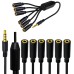 1/8 inch 4-Pole/3-Ring TRRS 1 Male to 6 Female Stereo Audio Extension Cable / Splitter