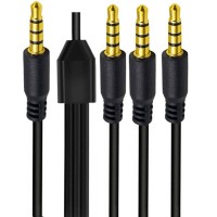 1 to 3-Ways 3.5mm (1/8") TRRS 4-Pole Male to 3-Male Stereo Audio Splitter Cable 1 to 3-Ways 3.5mm (1/8") TRRS 4-Pole Male to 3-Male Stereo Audio Splitter Cable