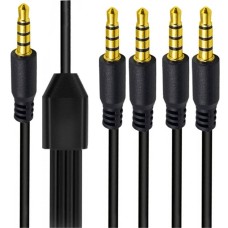 1 to 4-Ways 3.5mm (1/8") TRRS 4-Pole Male to 4-Male Stereo Audio Splitter Cable