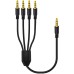 1 to 4-Ways 3.5mm (1/8") TRRS 4-Pole Male to 4-Male Stereo Audio Splitter Cable 1 to 4-Ways 3.5mm (1/8") TRRS 4-Pole Male to 4-Male Stereo Audio Splitter Cable