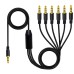 1 to 6-Ways 3.5mm (1/8") TRRS 4-Pole Male to 6-Male Stereo Audio Splitter Cable 1 to 6-Ways 3.5mm (1/8") TRRS 4-Pole Male to 6-Male Stereo Audio Splitter Cable