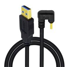 USB 3.0 to USB-C Right Angle (180degree Back-Angle) Cable for High-Speed Data & Charging USB 3.0 to USB-C Right Angle (180degree Back-Angle) Cable for High-Speed Data & Charging