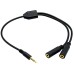 2.5mm 4‑Pole Gold‑Plated TRRS Y‑Splitter Audio & Mic Extension Cable 2.5mm 4‑Pole Gold‑Plated TRRS Y‑Splitter Audio & Mic Extension Cable