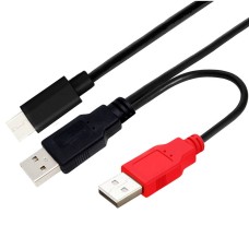 USB-A (with Extra USB-A for delivering Extra Power) to USB-C Data and Power Charging Cable USB-A (with Extra USB-A for delivering Extra Power) to USB-C Data and Power Charging Cable