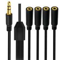 3.5mm 1 to 4 Audio Splitter | Quad Headphone Hub for Group Entertainment 3.5mm 1 to 4 Audio Splitter | Quad Headphone Hub for Group Entertainment