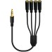 3.5mm 1 to 4 Audio Splitter | Quad Headphone Hub for Group Entertainment 3.5mm 1 to 4 Audio Splitter | Quad Headphone Hub for Group Entertainment