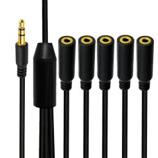 3.5mm 1 to 5 Audio Splitter | Five-Way Headphone Hub for Groups & Classrooms 3.5mm 1 to 5 Audio Splitter | Five-Way Headphone Hub for Groups & Classrooms
