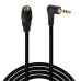 Right-Angle 3-Pole Stereo (TRS) 2.5mm Male to Female Audio Extension Cable Right-Angle 3-Pole Stereo (TRS) 2.5mm Male to Female Audio Extension Cable