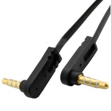 1M Right Angle Flat 3.5mm 4-Pole Audio Aux Cable – Gold-Plated, Stereo + MIC 1M Right Angle Flat 3.5mm 4-Pole Audio Aux Cable – Gold-Plated, Stereo + MIC