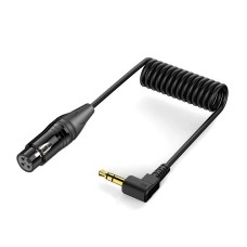 Right Angle 3.5mm (1/8 Inch) TRS Stereo Male to XLR Female Coiled Audio Cable - 0.5M Right Angle 3.5mm (1/8 Inch) TRS Stereo Male to XLR Female Coiled Audio Cable - 0.5M