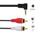 90° Right-Angle 3.5mm Male to Dual RCA Male Stereo Audio Cable 90° Right-Angle 3.5mm Male to Dual RCA Male Stereo Audio Cable