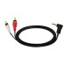 90° Right-Angle 3.5mm Male to Dual RCA Male Stereo Audio Cable 90° Right-Angle 3.5mm Male to Dual RCA Male Stereo Audio Cable