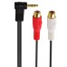 90° Right-Angle 3.5mm Male to Dual RCA Female Stereo Audio Cable 90° Right-Angle 3.5mm Male to Dual RCA Female Stereo Audio Cable