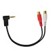 90° Right-Angle 3.5mm Male to Dual RCA Female Stereo Audio Cable 90° Right-Angle 3.5mm Male to Dual RCA Female Stereo Audio Cable