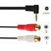90° Right-Angle 3.5mm Male to Dual RCA Female Stereo Audio Cable 90° Right-Angle 3.5mm Male to Dual RCA Female Stereo Audio Cable