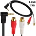 90° Right-Angle 3.5mm Male to Dual RCA Female Stereo Audio Cable 90° Right-Angle 3.5mm Male to Dual RCA Female Stereo Audio Cable