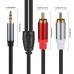 3.5mm Stereo Jack to 2 RCA Twin Phono Plug Cable