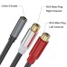 3.5mm Female to Dual RCA Female Stereo Audio Adapter Cable – 0.3m Super Soft Metal Shell Aux Cord for Smartphone, MP3, Record Player, Speakers & Home Theater