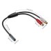 3.5mm Female to Dual RCA Female Stereo Audio Adapter Cable – 0.3m Super Soft Metal Shell Aux Cord for Smartphone, MP3, Record Player, Speakers & Home Theater