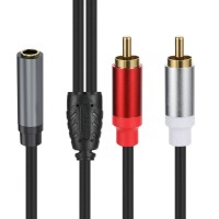 3.5mm Female to 2 RCA Male Stereo Audio Adapter Cable, 3.5mm to Dual RCA Y-Cable for Record Player, Subwoofer, Smartphones, Speakers & Home Theater - 0.3m 3.5mm Female to 2 RCA Male Stereo Audio Adapter Cable, 3.5mm to Dual RCA Y-Cable for Record Player, Subwoofer, Smartphones, Speakers & Home Theater - 0.3m