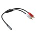 3.5mm Female to 2 RCA Male Stereo Audio Adapter Cable, 3.5mm to Dual RCA Y-Cable for Record Player, Subwoofer, Smartphones, Speakers & Home Theater - 0.3m